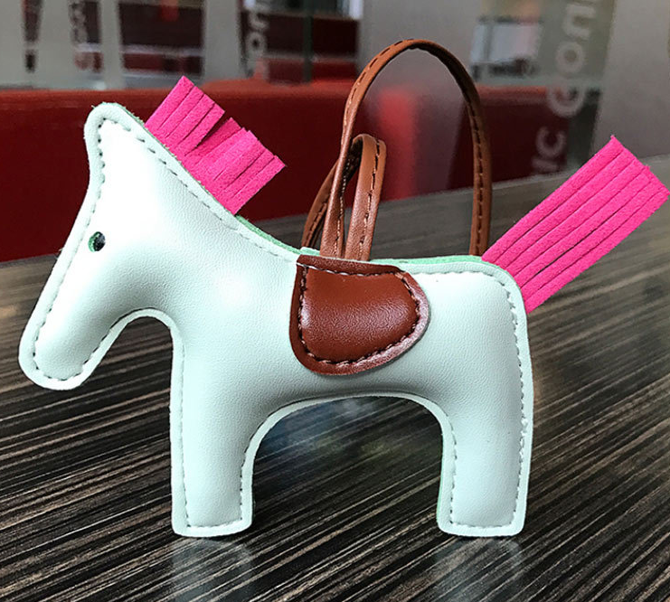 PU Leather Pony Bag Charm & Key Ring — additional product view