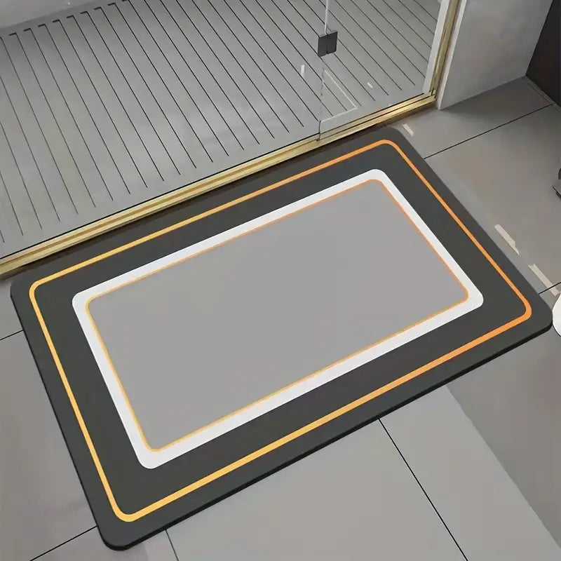 Absorbent Striped Bath Mat — 60 × 90 cm