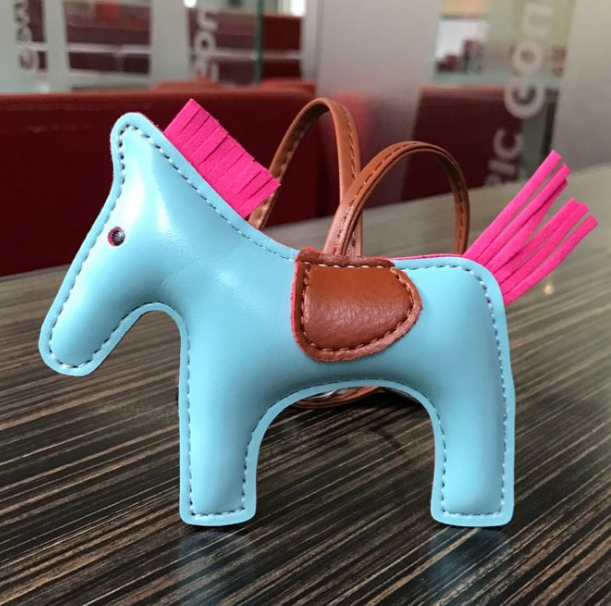 PU Leather Pony Bag Charm & Key Ring — additional product view