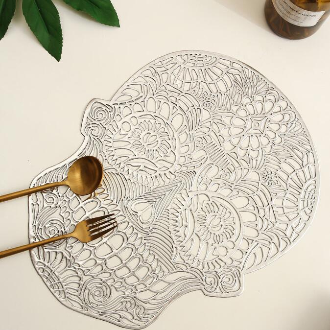 Skull Cutout PVC Placemat — 31 × 38 cm