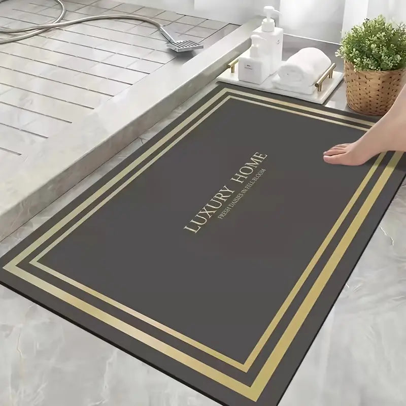 Absorbent Striped Bath Mat — 60 × 90 cm